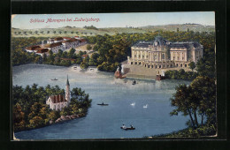 AK Ludwigsburg, Schloss Monrepos, Kirche, Boote, Schwäne  - Ludwigsburg