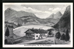 Künstler-AK Sign. Hans Pernat: Berchtesgaden-Au, Gasthaus Brochenberglehen  - Autres & Non Classés