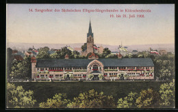 AK Radebeul-Kötzschenbroda, 14. Sangesfest Des Sächsischen Elbgau-Sängerbundes 1908 - Sängerhalle  - Autres & Non Classés