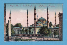 635 TURKEY TURQUIA ESTAMBUL CONSTANTINOPLE LA MOSQUÉE D'AHMED LA MEZQUITA AZUL RARE POSTCARD - Turquie