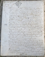 PARCHEMIN An 1784 Fait à BRAINE 02 AISNE - Joseph ? Laboureur à CIRY - LEVESQUE - ROUCOURT à CHASSEMY - TATTE - TACONNET - Documents Historiques