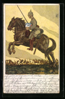 Künstler-AK Soldat Auf Dem Pferd Mit Leibnitz Keks  - Werbepostkarten