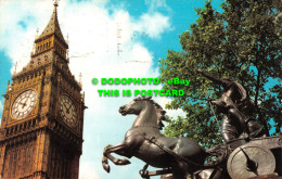 R501830 London. Big Ben And Boadicea Statue. 1970 - Sonstige & Ohne Zuordnung