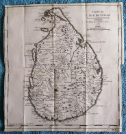 Sri Lankā : Antique Map Abbé Prévost « Carte De L’Isle De Ceylan » (1750) - Geographische Kaarten