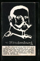 AK Paul Von Hindenburg Als Optische Täuschung  - Personaggi Storici