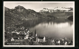 AK Weggis, Totalansicht Mit Den Alpen  - Weggis