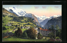 AK Wengen, Gesamtansicht Mit Jungfrau, Grosshorn Und Breithorn  - Wengen