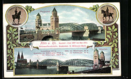 AK Köln A. Rh., Ostportal Und Westportal Der Hohenzollernbrücke  - Köln