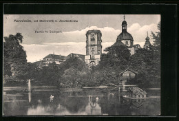 AK Mannheim, Stadtpark Mit Sternwarte Und Jesuitenkirche  - Mannheim