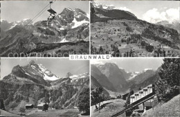 11758729 Braunwald GL Sessellift Bergbahn Berghaus Gumen Braunwald - Autres & Non Classés