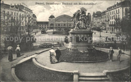 11755339 Basel BS Strassburger Denkmal Mit Bundesbahnhof Basel BS - Sonstige & Ohne Zuordnung