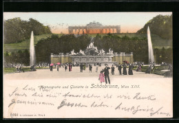 AK Wien, Neptungrotte Und Gloriette In Schönbrunn  - Autres & Non Classés