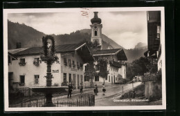 AK Oberaudorf, Strassenbild Mit Kaiser`s Kaffee-Geschäft Und Brunnen  - Autres & Non Classés