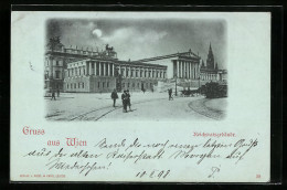 Mondschein-AK Wien, Blick Zum Reichstagsgebäude  - Other & Unclassified