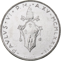 Vatican, Paul VI, 50 Lire, 1977 - Anno XV, Rome, Acier Inoxydable, SPL+, KM:A121 - Vaticaanstad