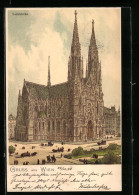 Lithographie Wien, Blick Auf Die Votivkirche  - Other & Unclassified