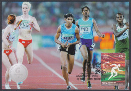 Inde India 2010 Maximum Max Card Commonwealth Games, Sport, Sports, Athletics, Woman, Women, Indian Team - Brieven En Documenten