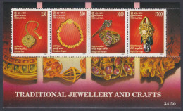 Sri Lanka Ceylon 1997 MNH MS Traditional Jewellery, & Crafts, Necklace, Agate, Hairpin, Bangle, Earrings Miniature Sheet - Sri Lanka (Ceilán) (1948-...)