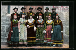 AK Hessische Trachten, Marburger Paare  - Costumes