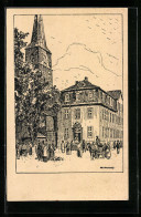 Künstler-AK Otto Ubbelohde: Hameln, Rathaus Und Marktkirche A. Pferdemarkt  - Ubbelohde, Otto