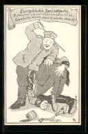 AK Deutscher Soldat Schlägt Russische Und Französische Gegner, Propaganda 1. Weltkrieg  - War 1914-18