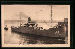 AK Cherbourg, L`Avisa Arlettel Rentrant Au Port  - Dampfer