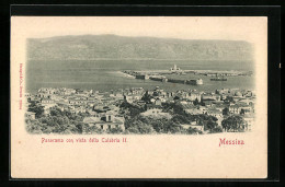 Cartolina Messina, Panorama Con Vista Della Calabria II.  - Messina