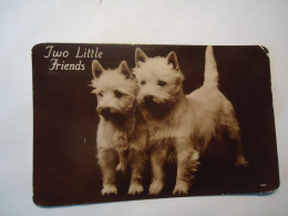 UNITED KINGDOM  POSTCARDS  TWO LITTLE FRIENTS  DOGS 1938  STAMPS - Chiens