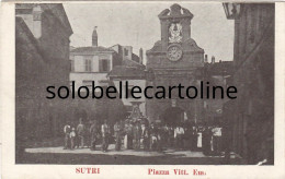 Lazio-viterbo-sutri Piazza Vittorio Emanuele Animatissima Bella Veduta Primi 900 (f.piccolo) - Andere & Zonder Classificatie