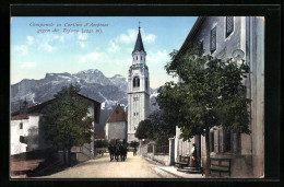 Cartolina Cortina D`Ampezzo, Campanile Gegen Die Tofana  - Autres & Non Classés