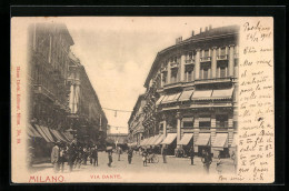 Cartolina Milano, Via Dante  - Milano