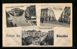Cartolina Brindisi, Corso Umberto E Corso Roma, Banco Di Napoli E Corso Garibaldi  - Brindisi