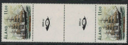 1988 Aland Islands, Sailing Ship Pamir, M 30 Gutter Pair W Emblem MNH **. - Aland