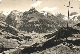 11728839 Engelberg OW Blick Ins Engelbergtal Gipfelkreuz Engelberg - Sonstige & Ohne Zuordnung