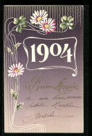 AK Jahreszahl 1904, Blumen Umrahmte Zahl Des Jahres  - Other & Unclassified