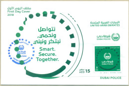 UNITED ARAB EMIRATES UAE 2018 MNH FDC FIRST DAY COVER MS DUBAI POLICE - Emiratos Árabes Unidos