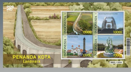 Indonesia Indonesie 2024 Stamp Miniature Sheet MS Land Mark Penanda Kota New - Indonesia