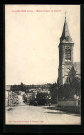 CPA Ste-Gauburge, L`Église Et Route De Granville  - Sonstige & Ohne Zuordnung