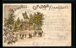 Lithographie Frankfurt A. M., Kaiser Wilhelm Denkmal  - Frankfurt A. Main