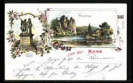 Lithographie Nahe, Rheingrafenstein, Hutten-Sickingen-Denkmal  - Other & Unclassified
