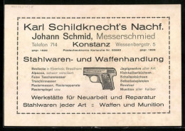 AK Konstanz, Johann Schmid Meeserschmiedm Wessenbergstr. 5, Waffenhandlung  - Konstanz