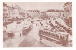 NICE - LA PLACE MASSÉNA VERS 1912 - REPRODUCTION D'UNE CARTE ANCIENNE - Tramways