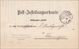 Post Zustellurkunde Königsee 1895 - Cartas & Documentos
