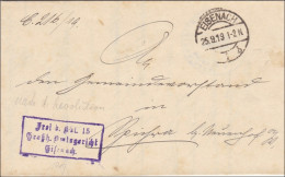 Amtsgericht Eisenach 1919 - Cartas & Documentos