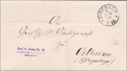Amtsgericht Eisenach Nach Ostheim 1887 - Covers & Documents
