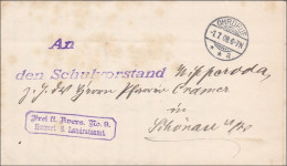 Landratsamt Ohrdruf An Schulvorstand Schönau V.d.W. 1909 - Cartas & Documentos