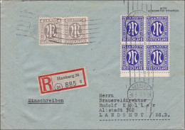 BiZone:  Einschreiben Aus Hamburg Nach Landshut - Brauerrei 1946 - Brieven En Documenten