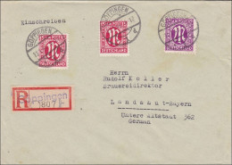 BiZone:  Einschreiben Aus Göppingen Nach Landshut 1946, MiNr. 24Cz - Storia Postale