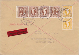 BiZone:  Eilbotenbrief Von Aschaffenburg Nach Landshut 1946 - Storia Postale