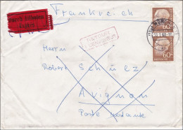 Eilboten Brief Von München Nach Frankreich Und Zurück 1960 - Covers & Documents